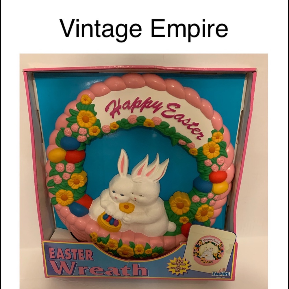 RARE find! Vintage Empire Easter Bunny Wreath🐇still in box!